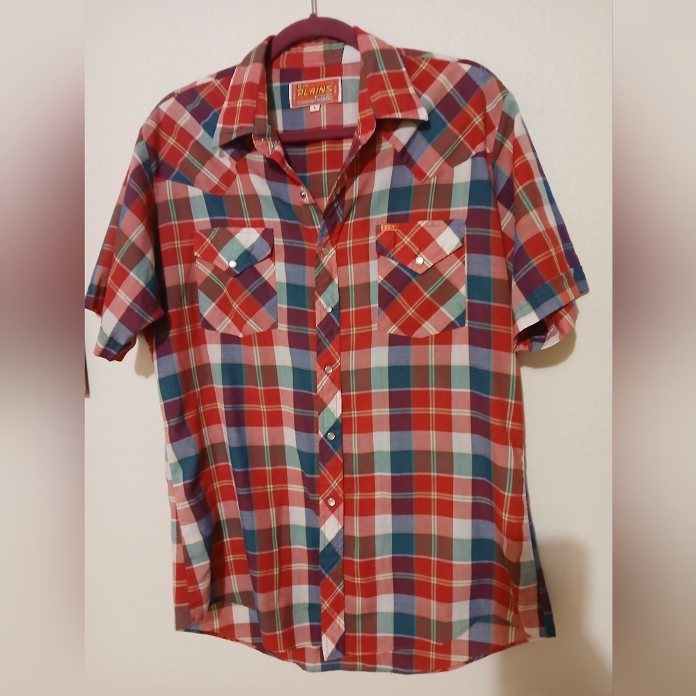 Plaid Button-Up Shirt SzL